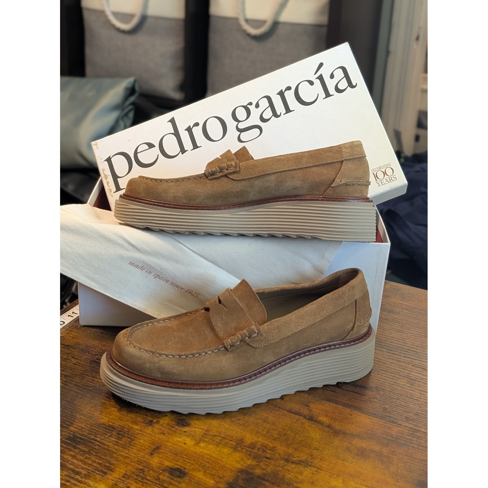 Pedro Garcia Sloan NEW Alpaca Suede Platform Penny Loafers EU 40 US 10 NIB Spain